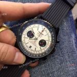 High Quality Breitling Navitimer Rubber Strap Black Case White Dial 46mm Wrist